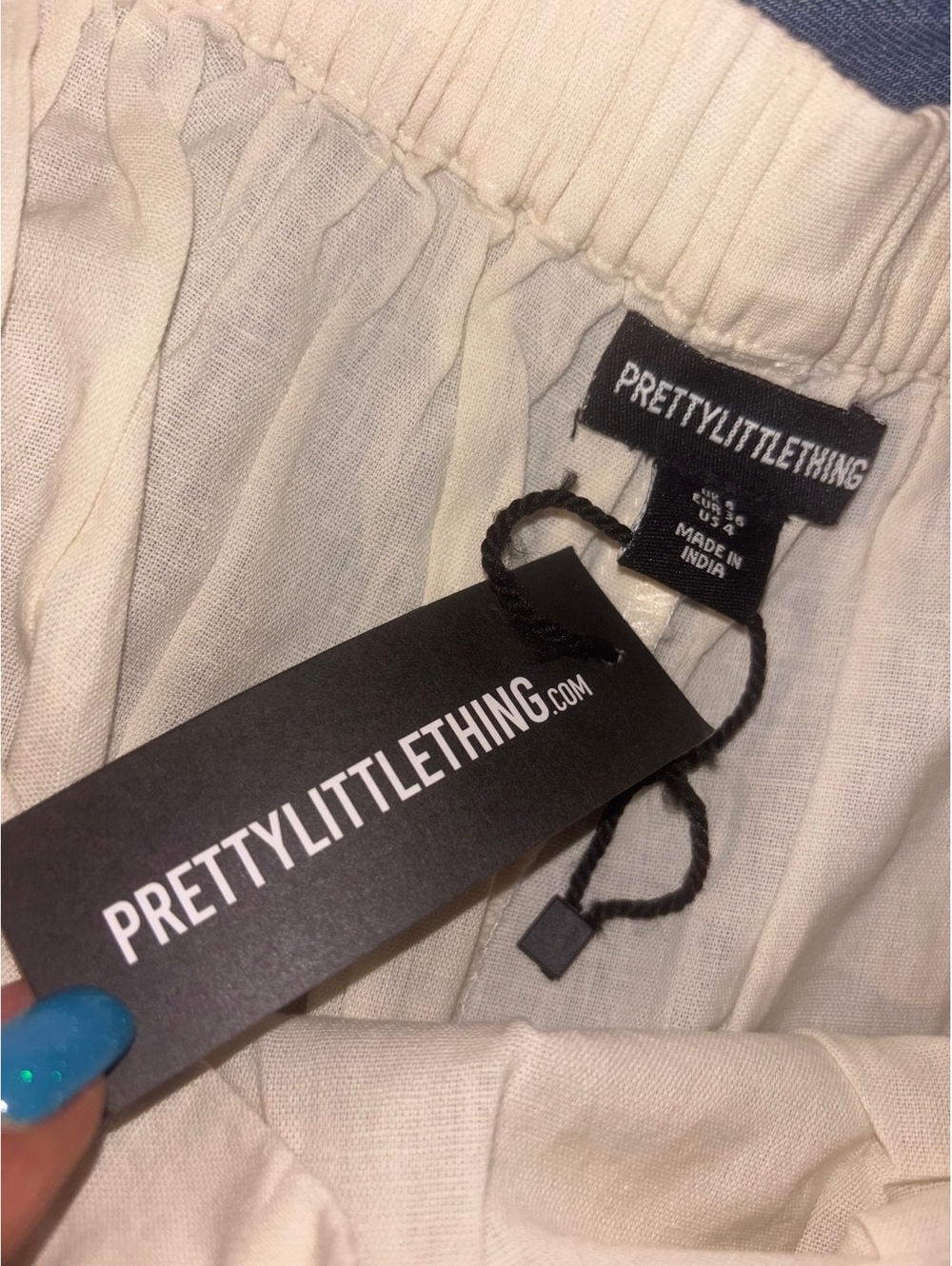 NWT PrettyLittleThing Linen Look Floaty Shorts Sand US 4 UK 8 EU 36 - Picture 5 of 6